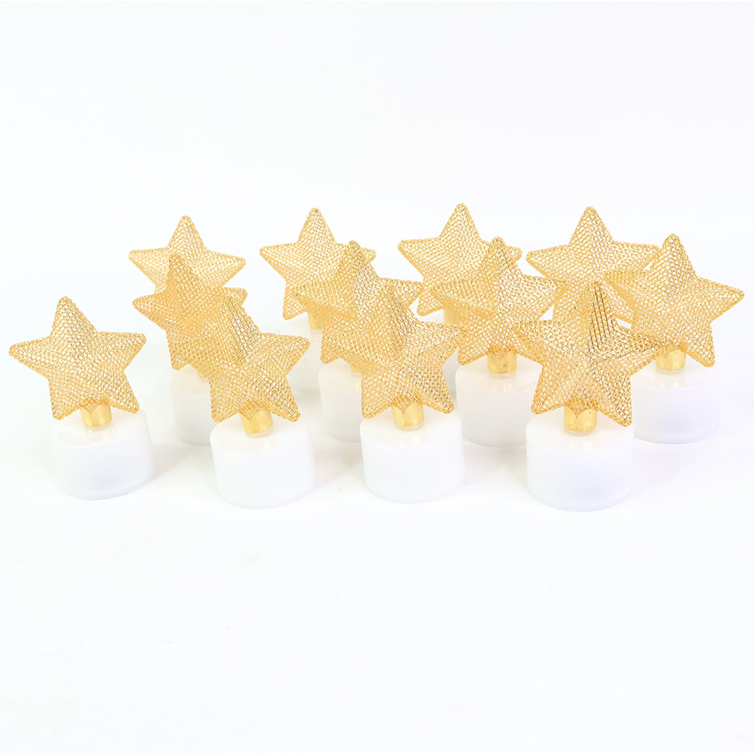 Set Of 12 Decorative Led Star Candles